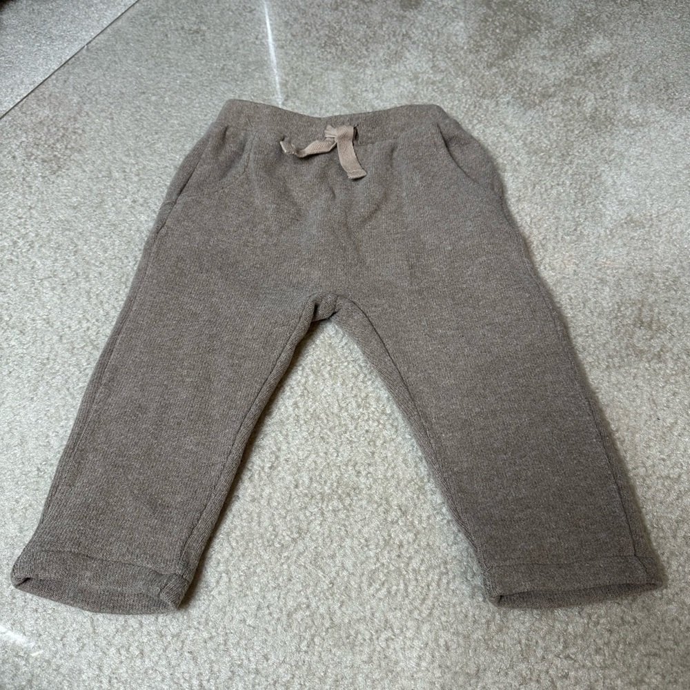 ZARA MOCHA COTTON BLEND INFANT BOY PANTS 12-18 MOS